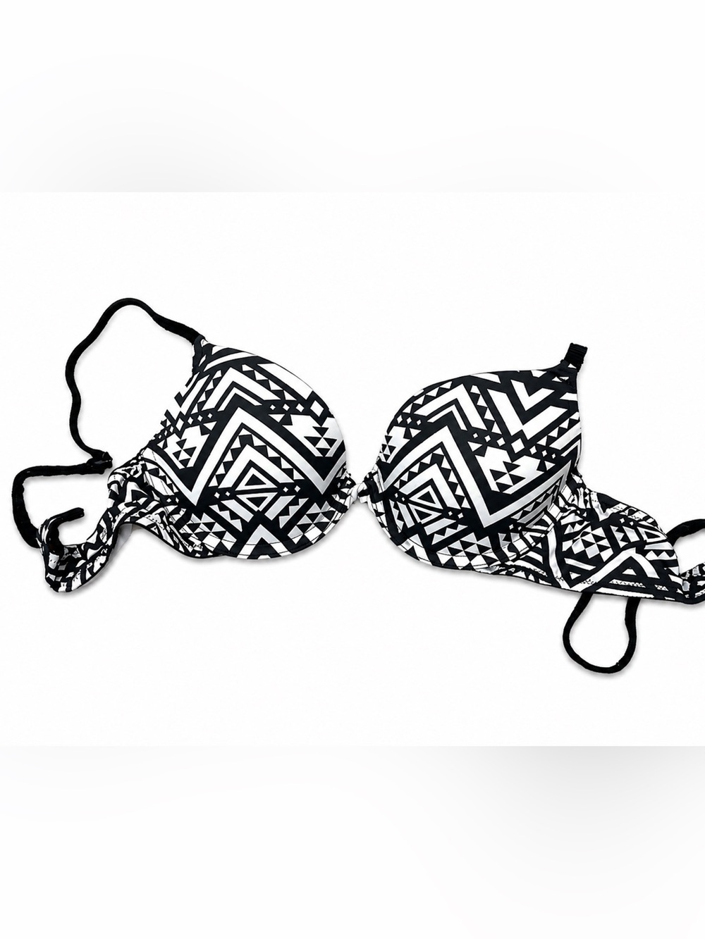 PINK Victoria's Secret Black & White Geometric Push-Up Bra